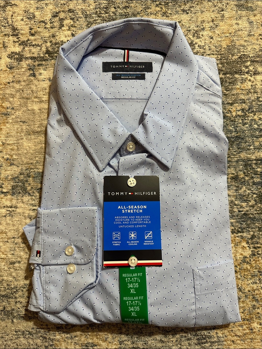 Tommy Hilfiger Light Blue Microdot Dress Shirt